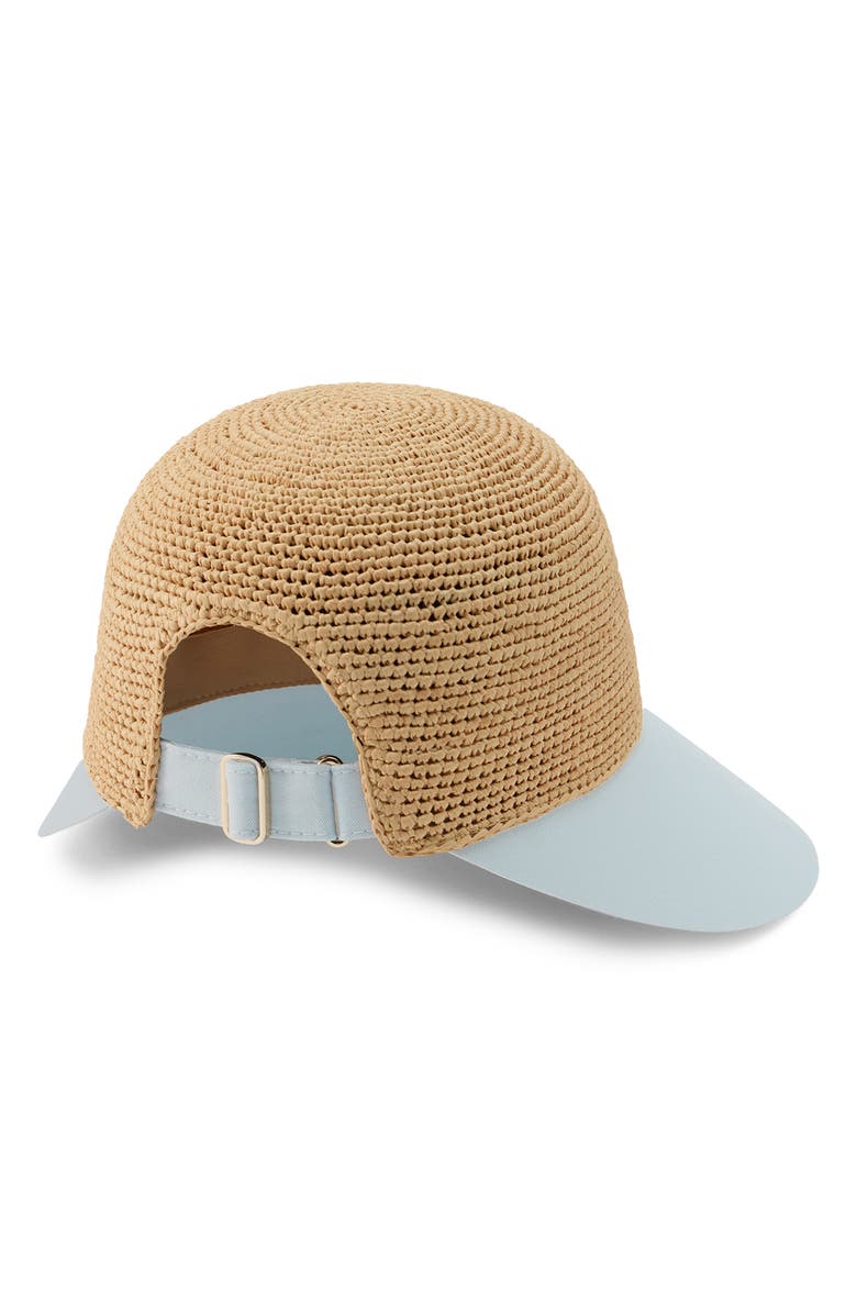 Helen Kaminski Raffia & Cotton Baseball Cap, Alternate, color, Natural/ Breeze