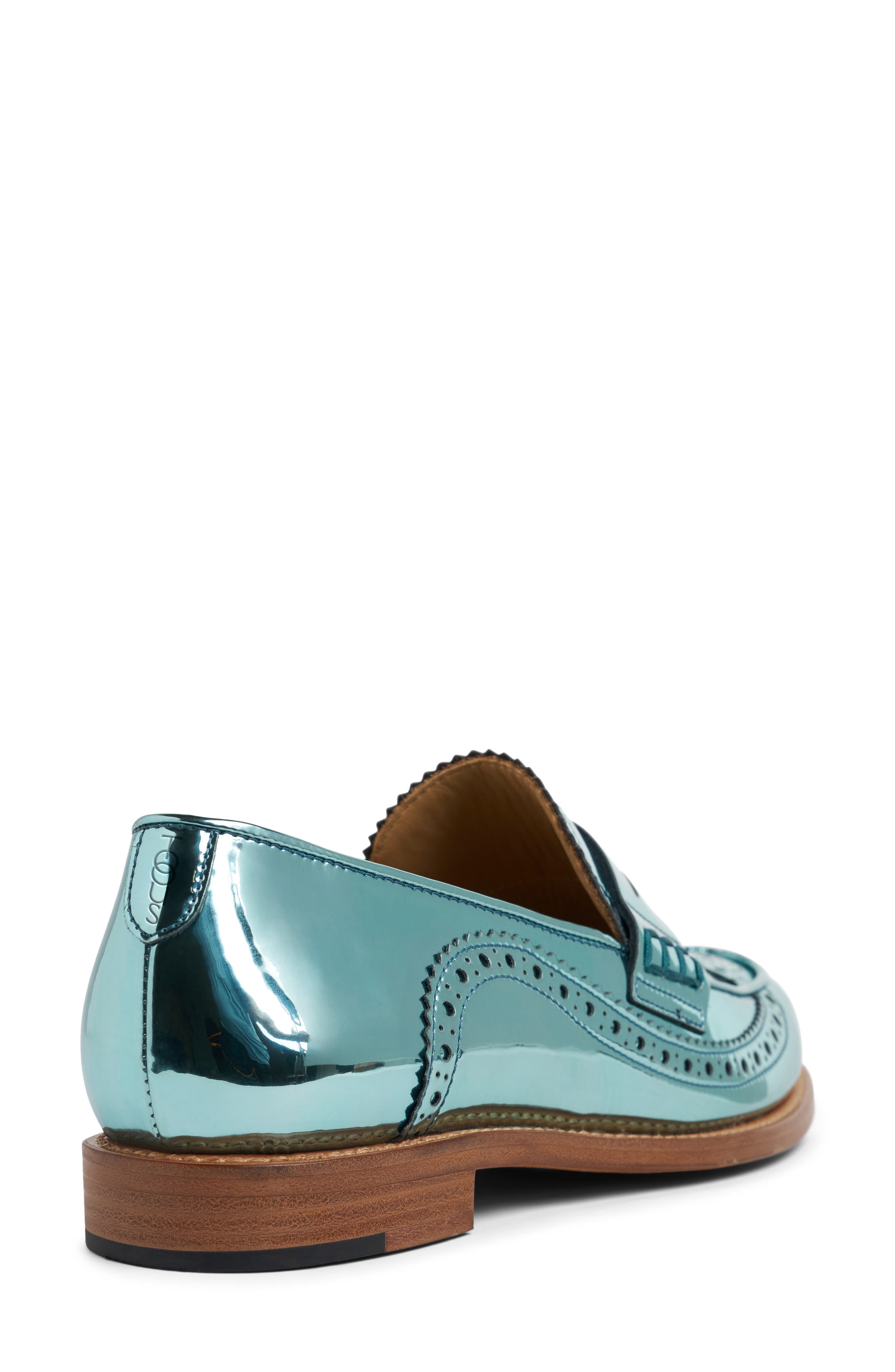 THE OFFICE OF US Metallic Penny Loafer, Alternate, color, Aqua Metallic