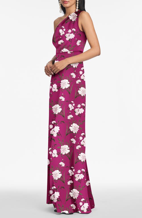 Sachin & Babi Delphine One-shoulder Gown In Multi