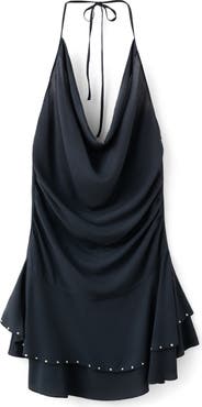 MANGO TEEN Draped Halter Minidress