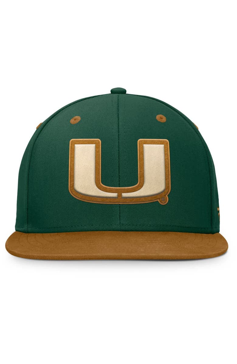 FANATICS Men's Fanatics Green/Brown Miami Hurricanes NoBo Fitted Hat, Alternate, color, Green