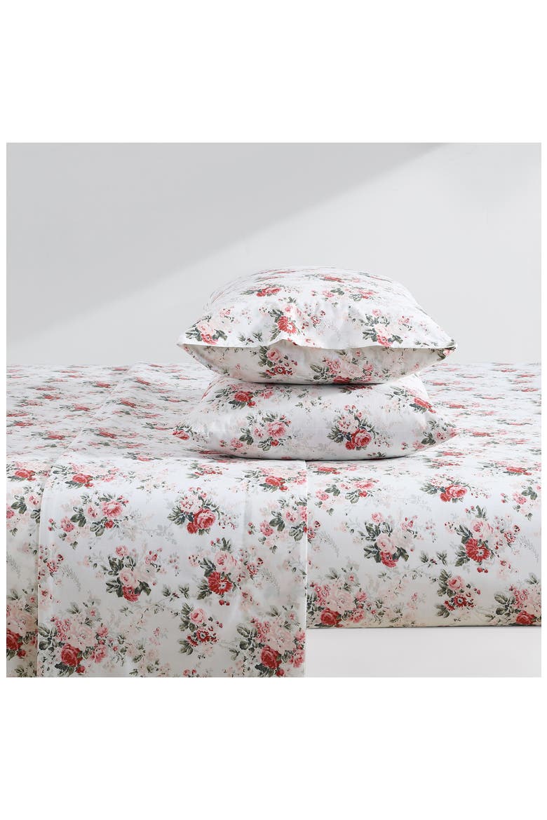 Ashfield Floral Print Sheet Set, Alternate, color, PINK