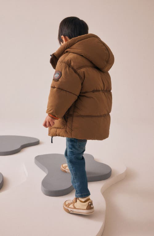 Next Kids' Quilted Hooded Jacket In Brown