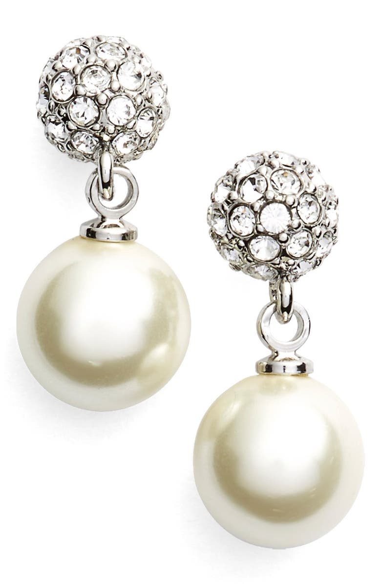 Givenchy Fireball Imitation Pearl Drop Earrings, Main, color, 