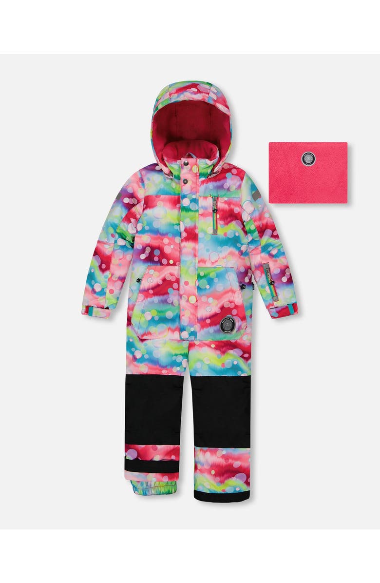 Deux par Deux Girl's One Piece Snowsuit Printed Multicolor Bubbles, Main, color, 
