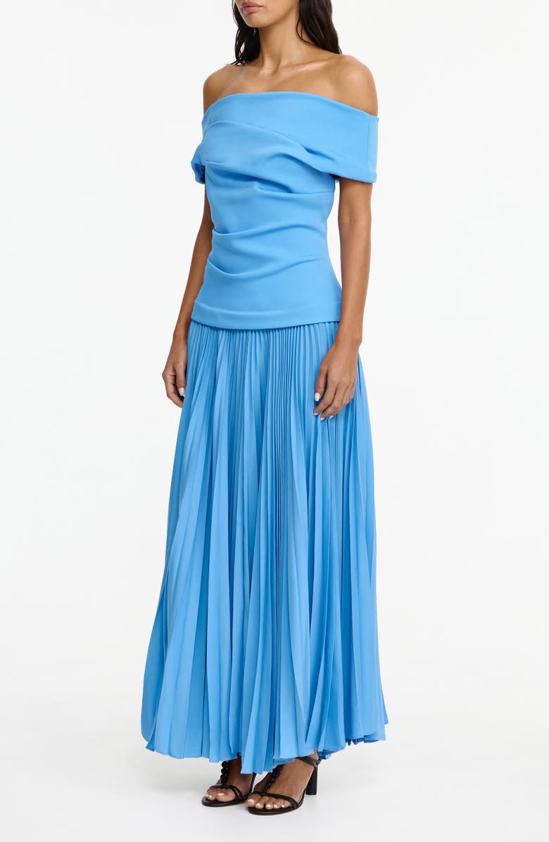 Acler Haileypark Gathered Pleated Off the Shoulder Gown, Alternate, color, Alt Blue