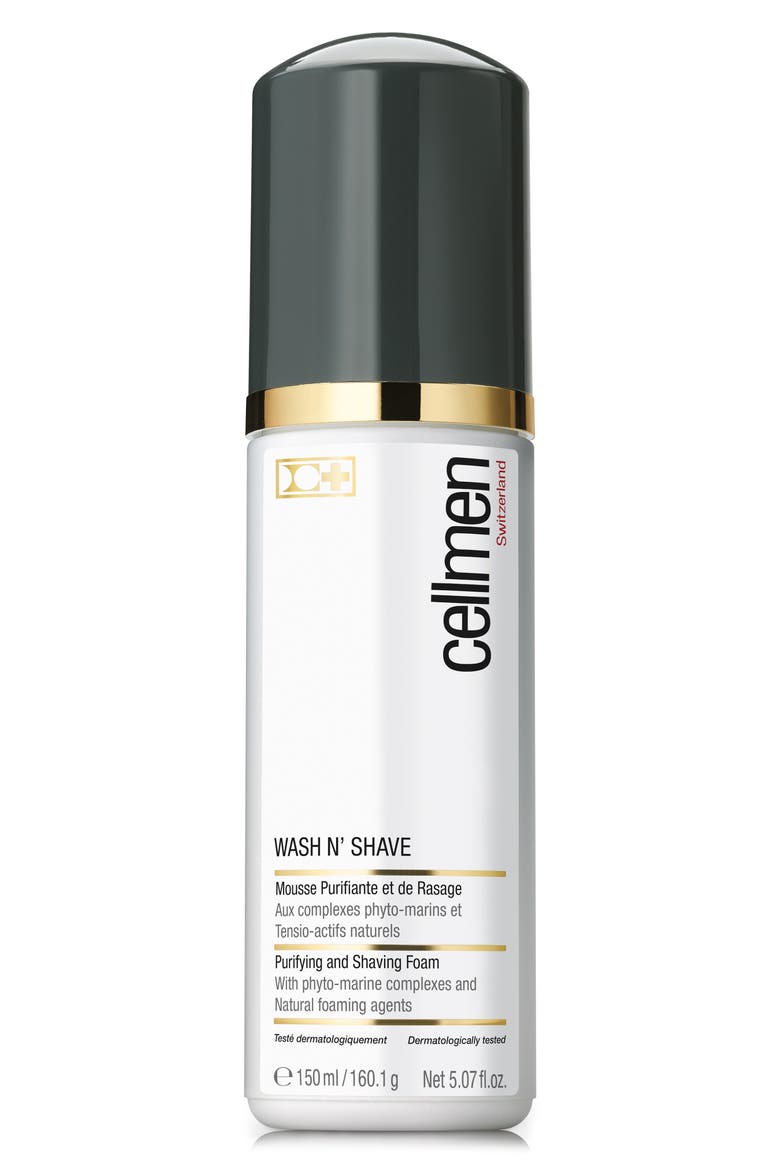Cellmen Wash N' Shave Cleansing & Shaving Foam, Main, color, NO COLOR