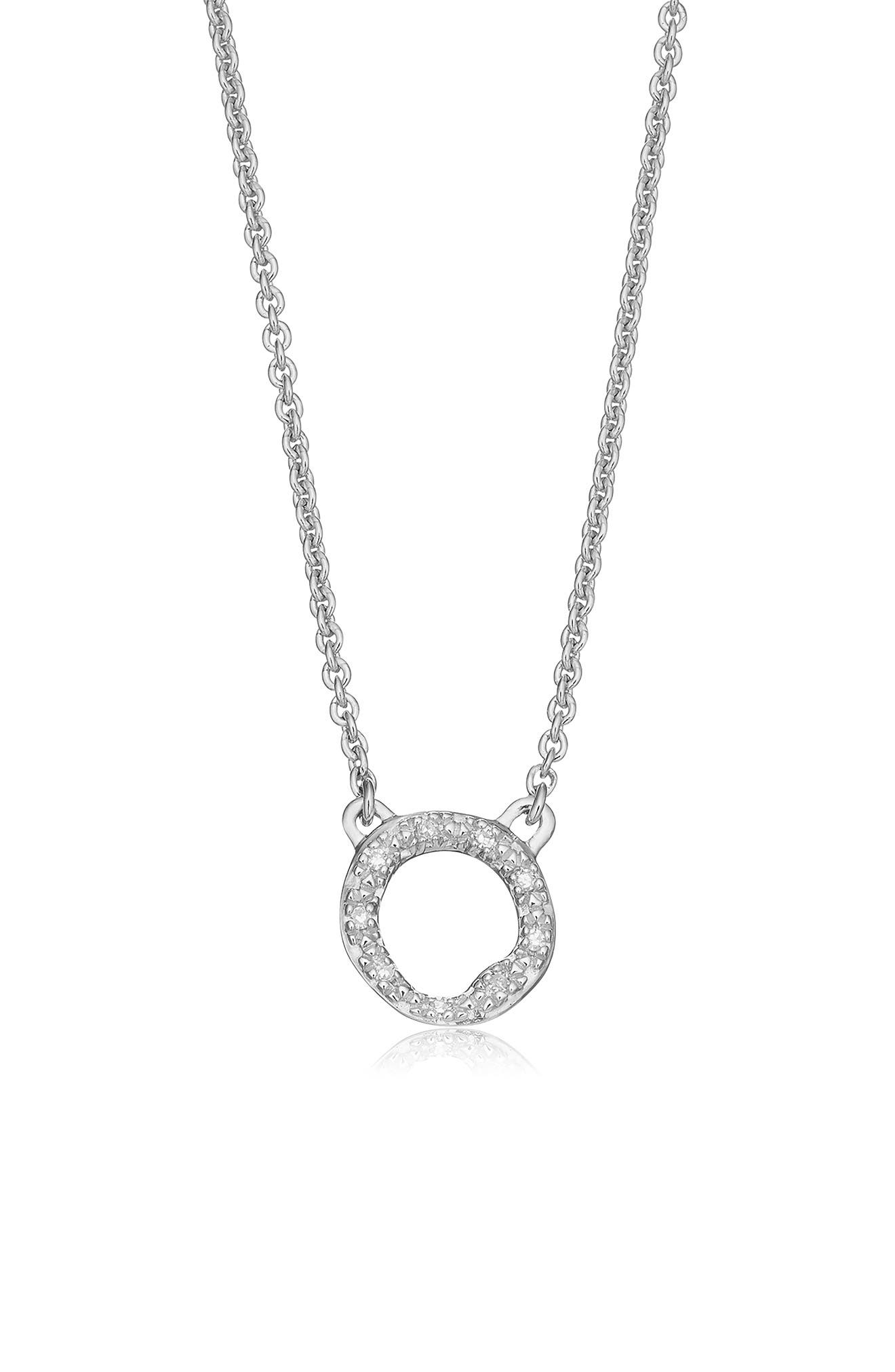 Monica Vinader Riva Diamond Circle Pendant Necklace