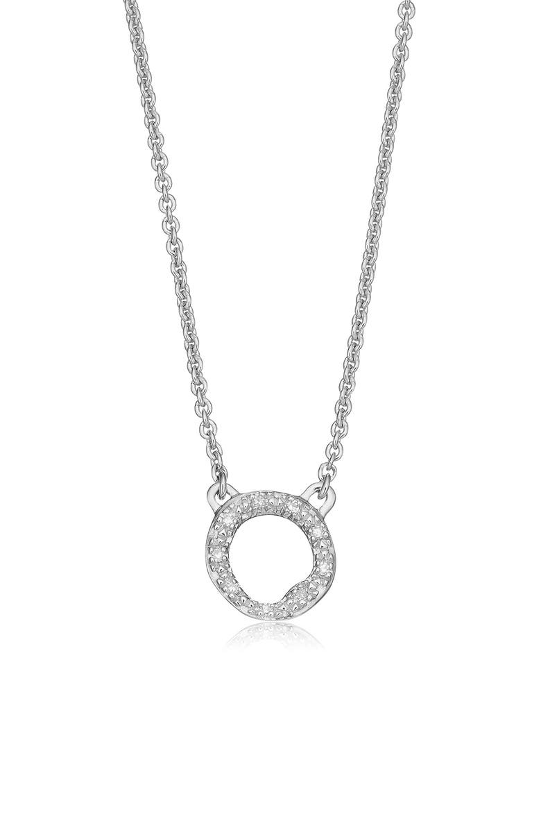 Monica Vinader Riva Diamond Circle Pendant Necklace, Main, color, 