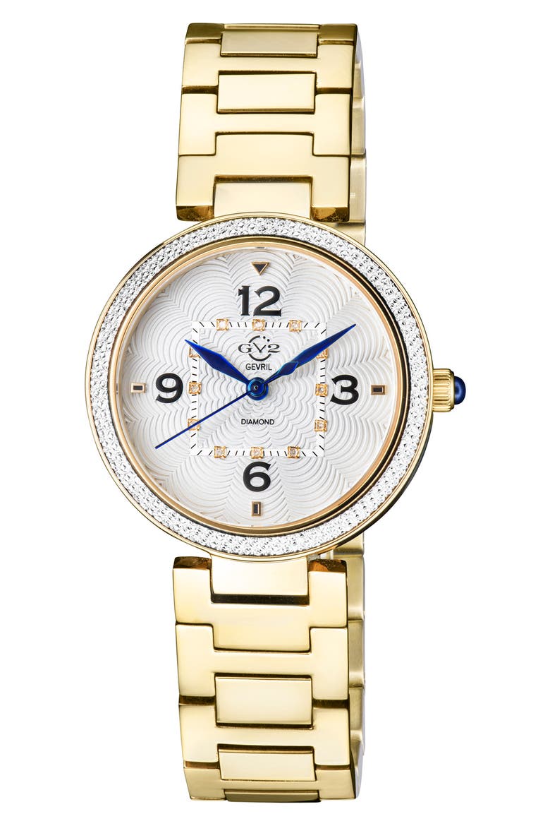 Women's Piemont Diamond Dial Bracelet Watch, 36mm, Main, color, GOLD