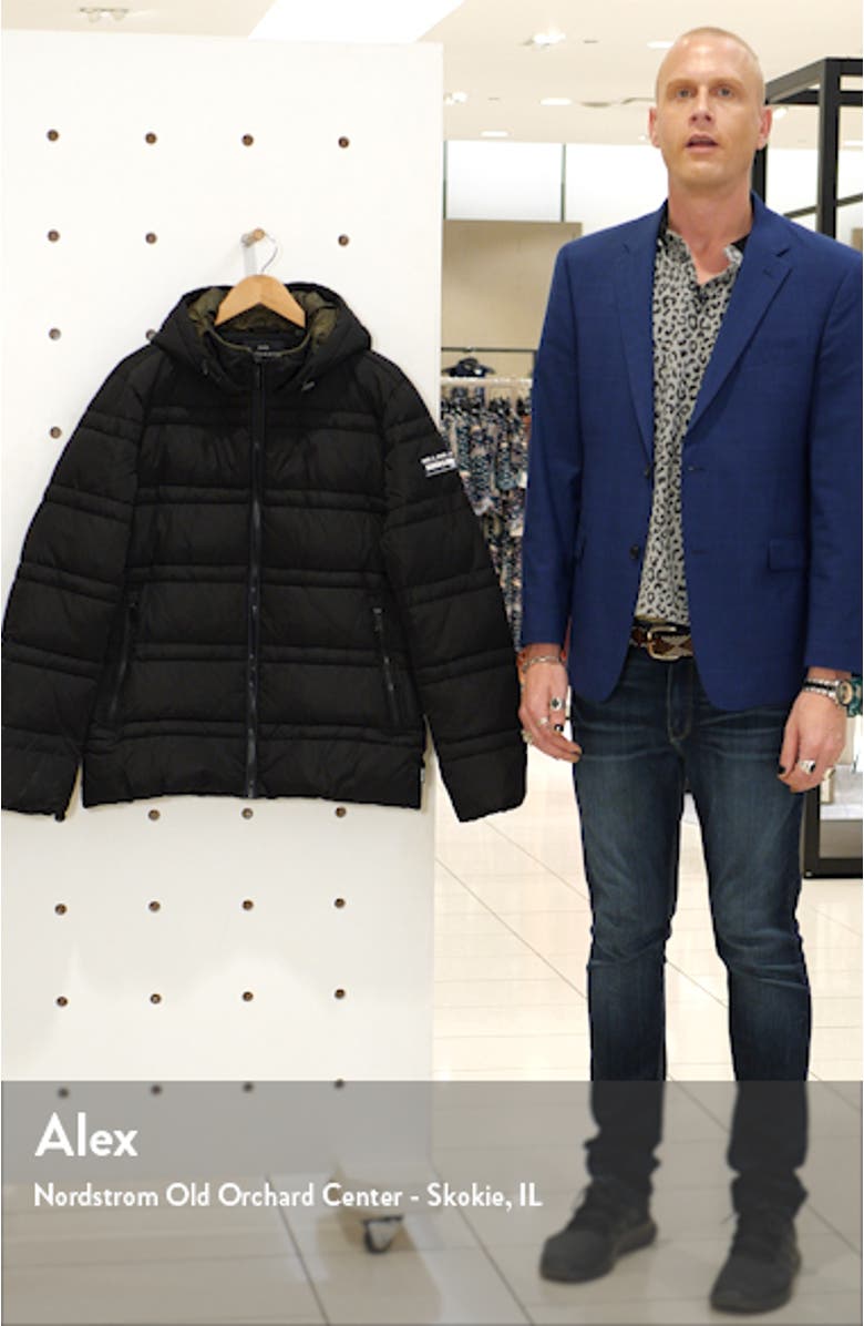 Channel Quilted Hooded Jacket, sales video thumbnail