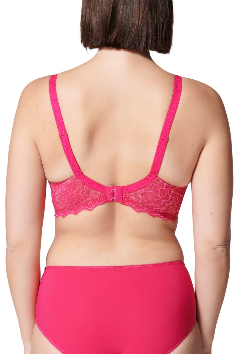 Caresse Underwire Plunge Bra, Alternate, color, TEABERRY PINK