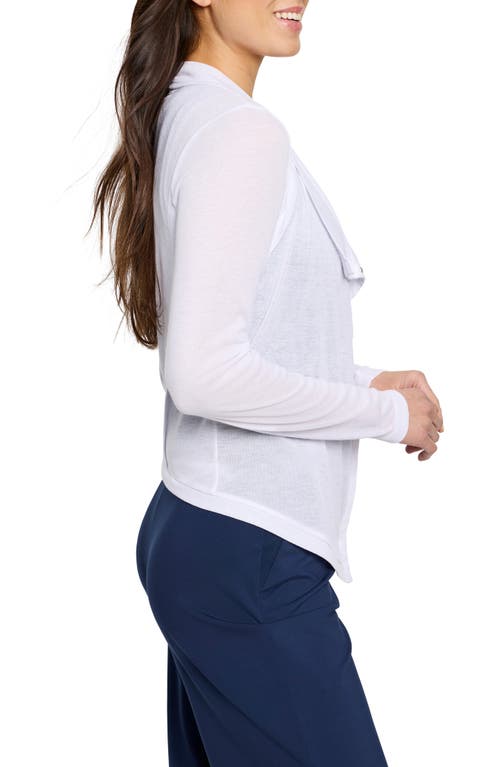Nz Active By Nic+zoe Gauzy Snap Front Cardigan In White
