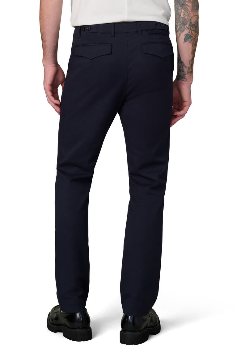 Skinny Fit Flat Front Cotton Twill Chinos, Alternate, color, TRUE NAVY