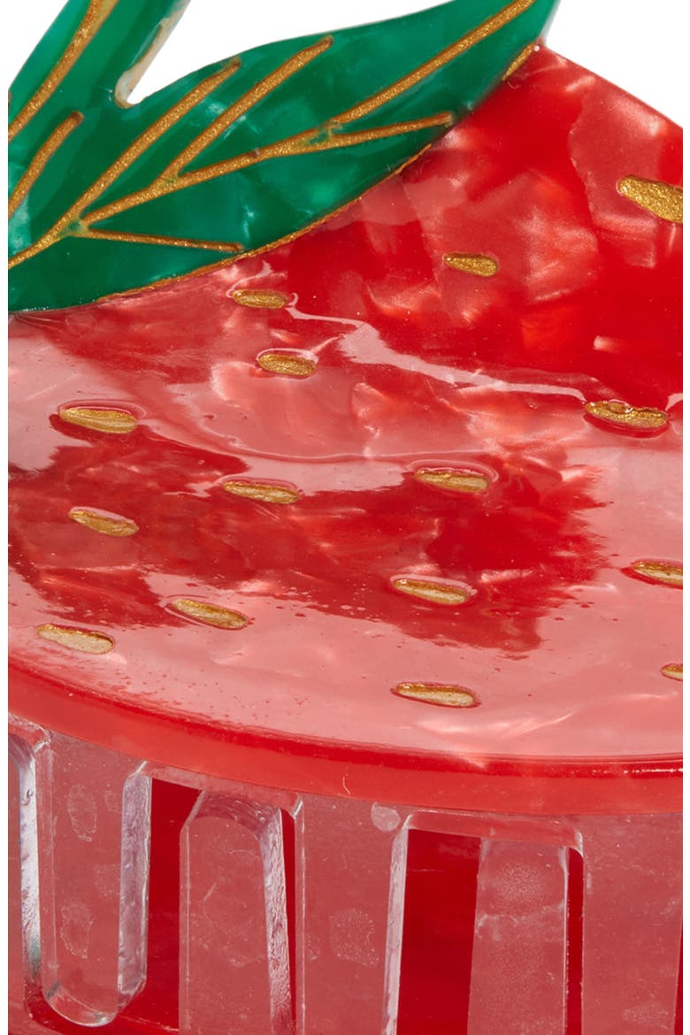Strawberry Claw Hair Clip, Alternate, color, RED
