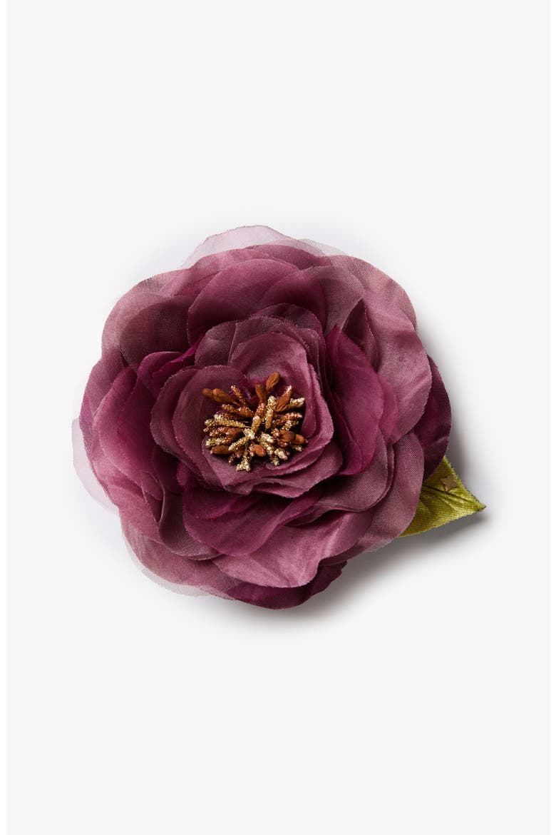 The Mauve Open Rose Floral Brooch, Main, color, Mauve
