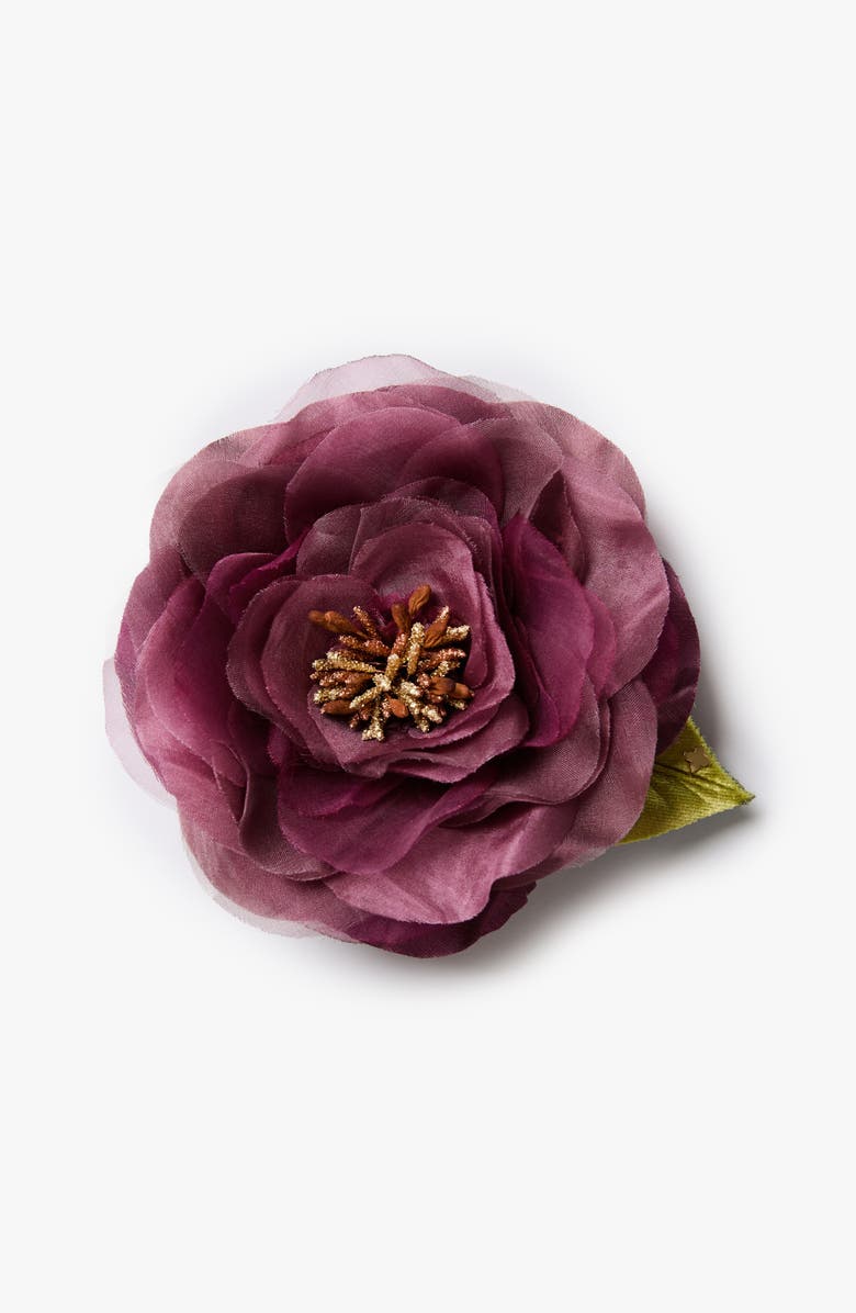 Helena Simon The Mauve Open Rose Floral Brooch, Main, color, Mauve