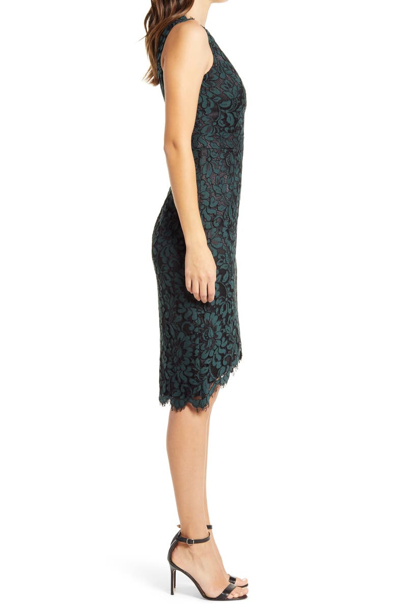 Eliza J Tulip Hem Lace Cocktail Dress, Alternate, color, 