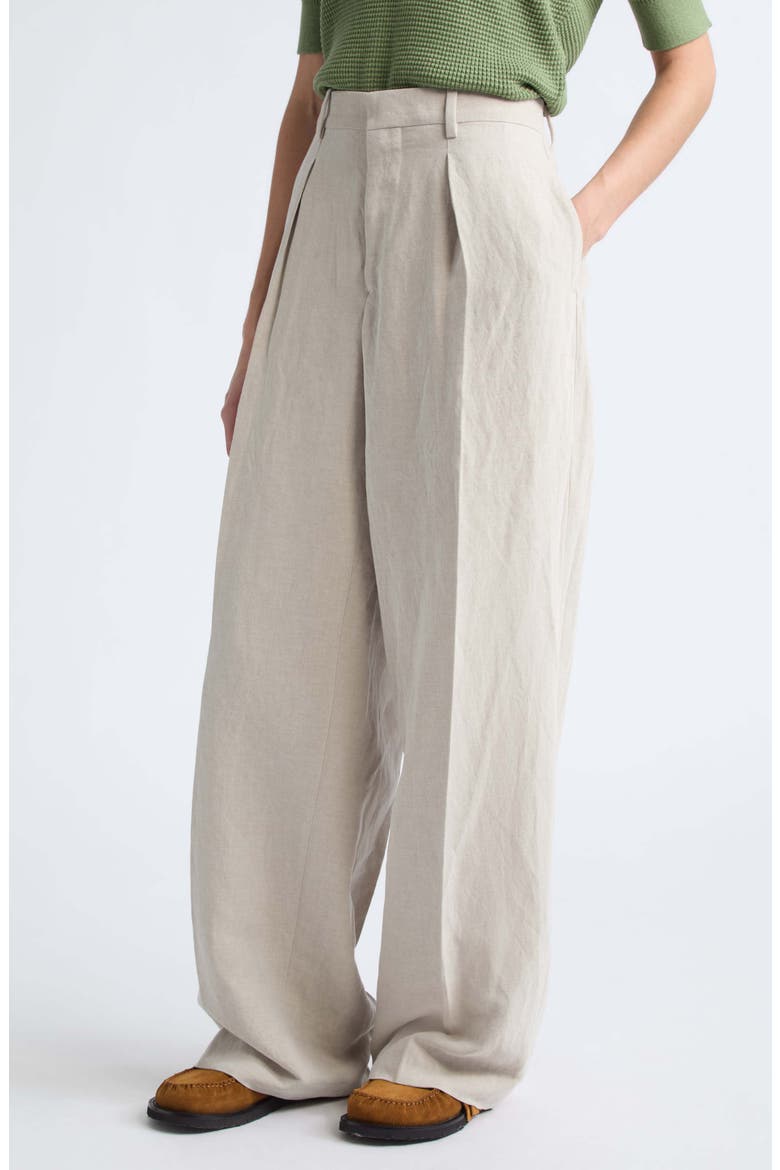 Linen & Nylon Straight Leg Pants, Alternate, color, NATURAL