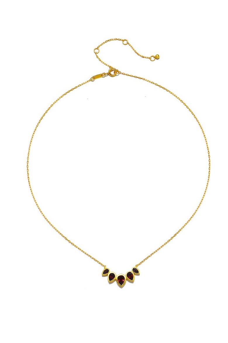 Ignite Strength Garnet Petal Necklace, Alternate, color, Red