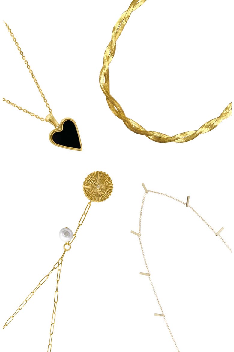 Set of 4 Necklaces, Main, color, GOLD