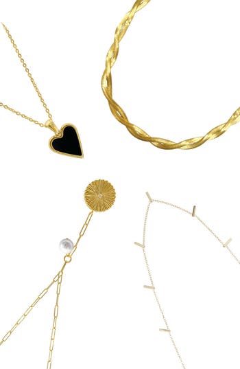 Adornia Set Of 4 Necklaces In Gold
