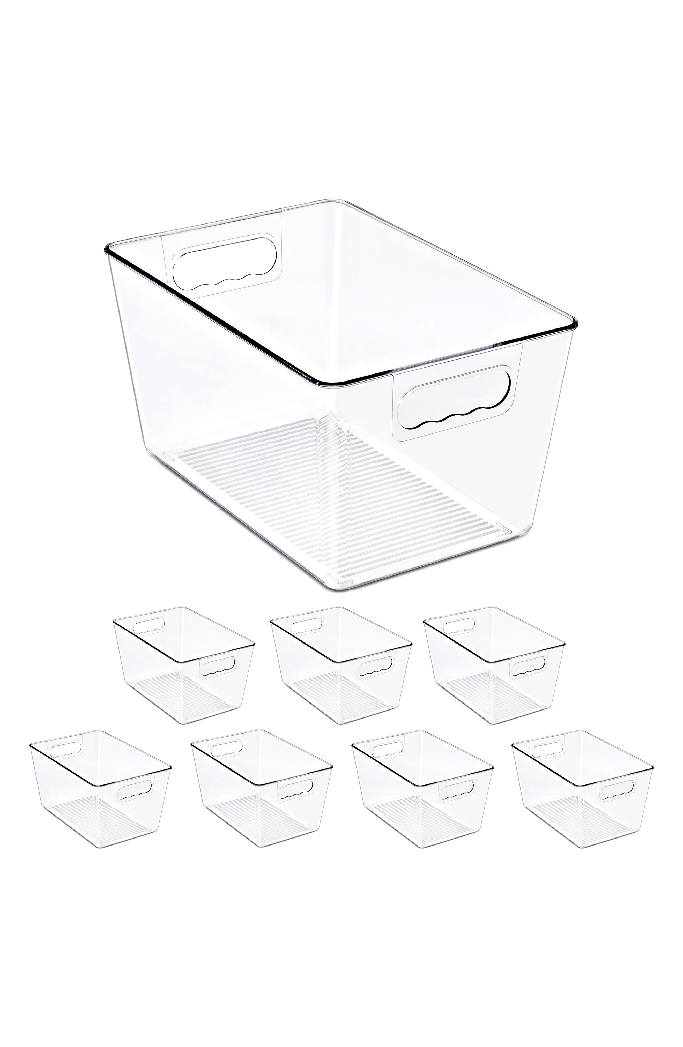 8-Pack Large Clear Storage Bins