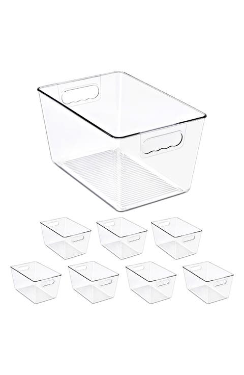 8-Pack Large Clear Storage Bins
