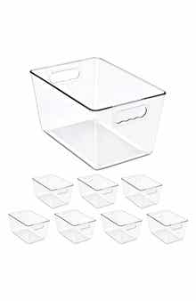 8-Pack Large Clear Storage Bins