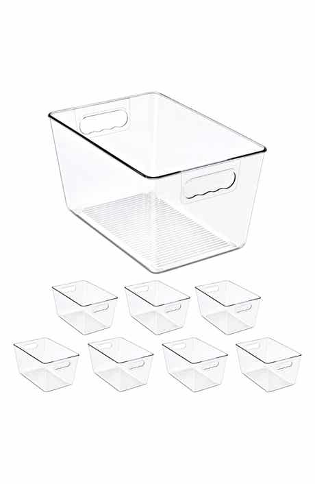 8-Pack Large Clear Storage Bins