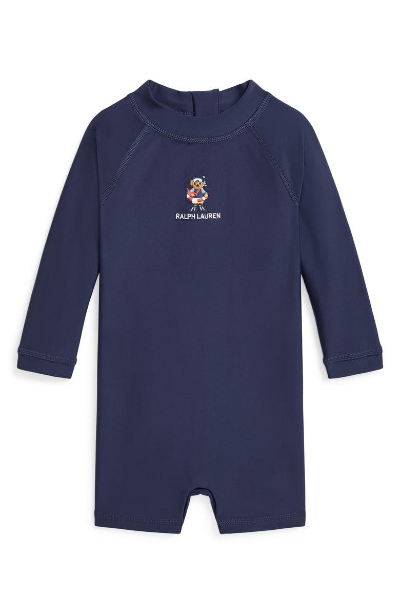 Ralph Lauren Long Sleeve One-Piece Rashguard Swimsuit, Main, color, 