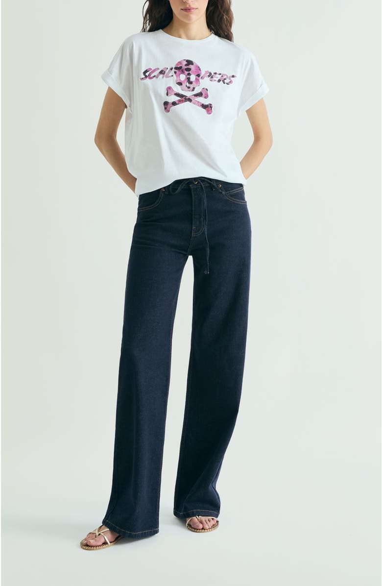 Scalpers Animal Print Skull T-Shirt, Alternate, color, White