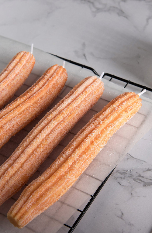 Southlake Gifts Churros Taper Scented Candle Set In Churro Brown
