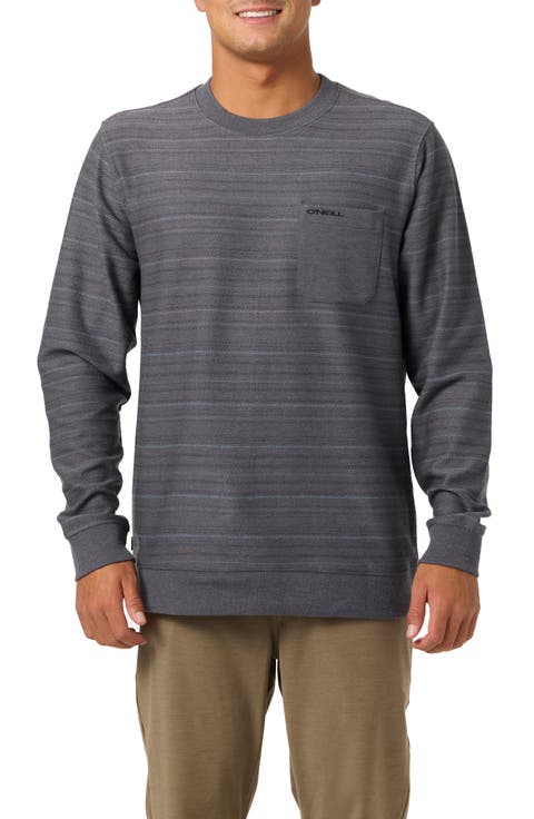 Bavaro Stripe Cotton Blend Twill Crewneck Sweatshirt