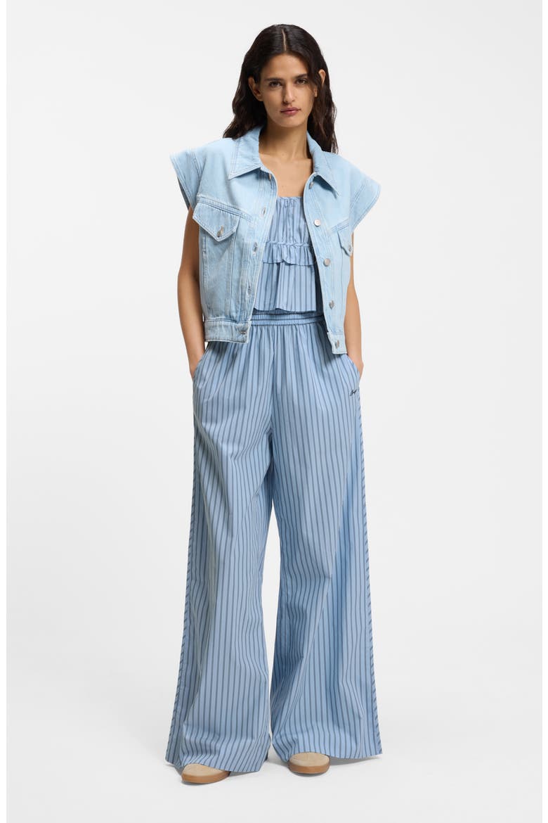 Crop Ruffle Cami, Alternate, color, BLUE STRIPE