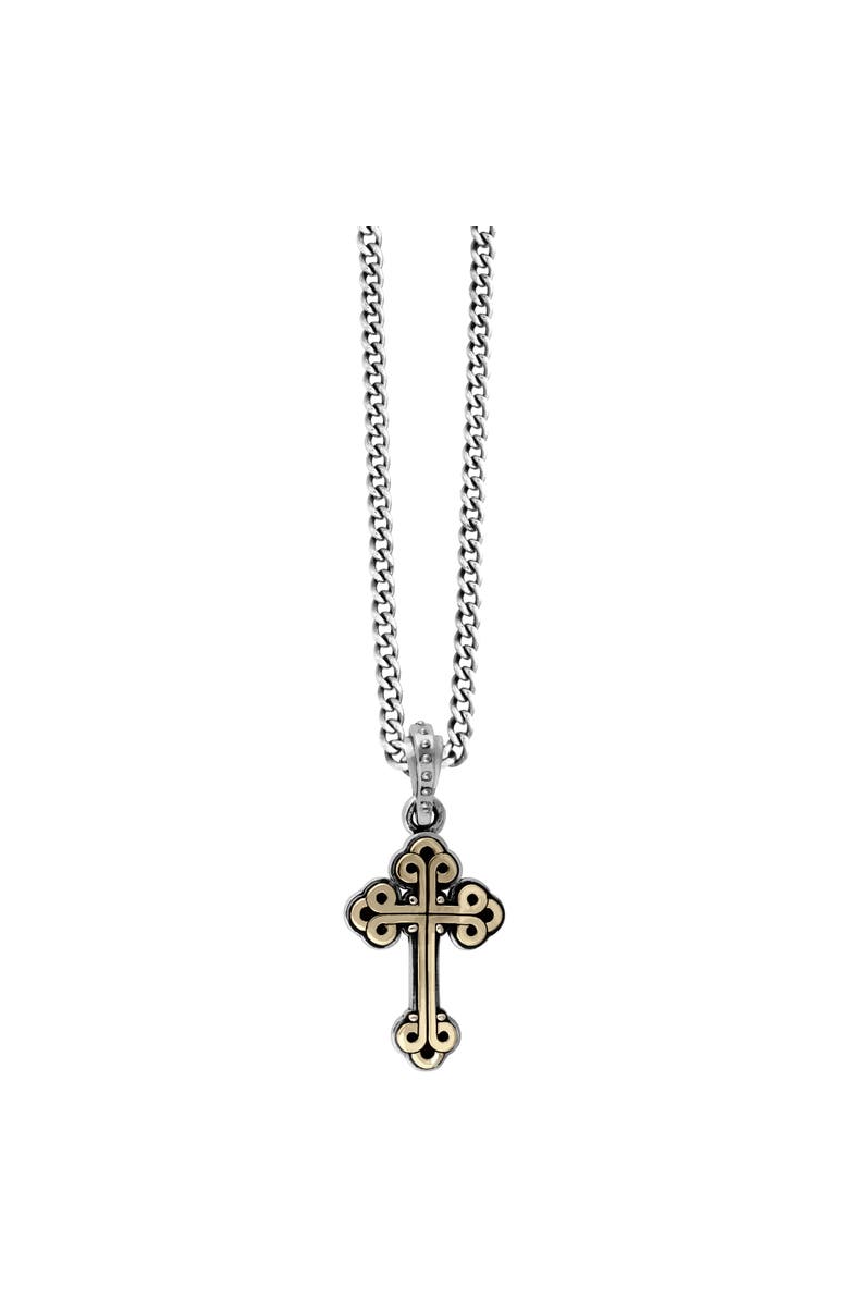 King Baby Studio Small Gold Tone Alloy Traditional Cross in Silver Frame Pendant, Main, color, Silver