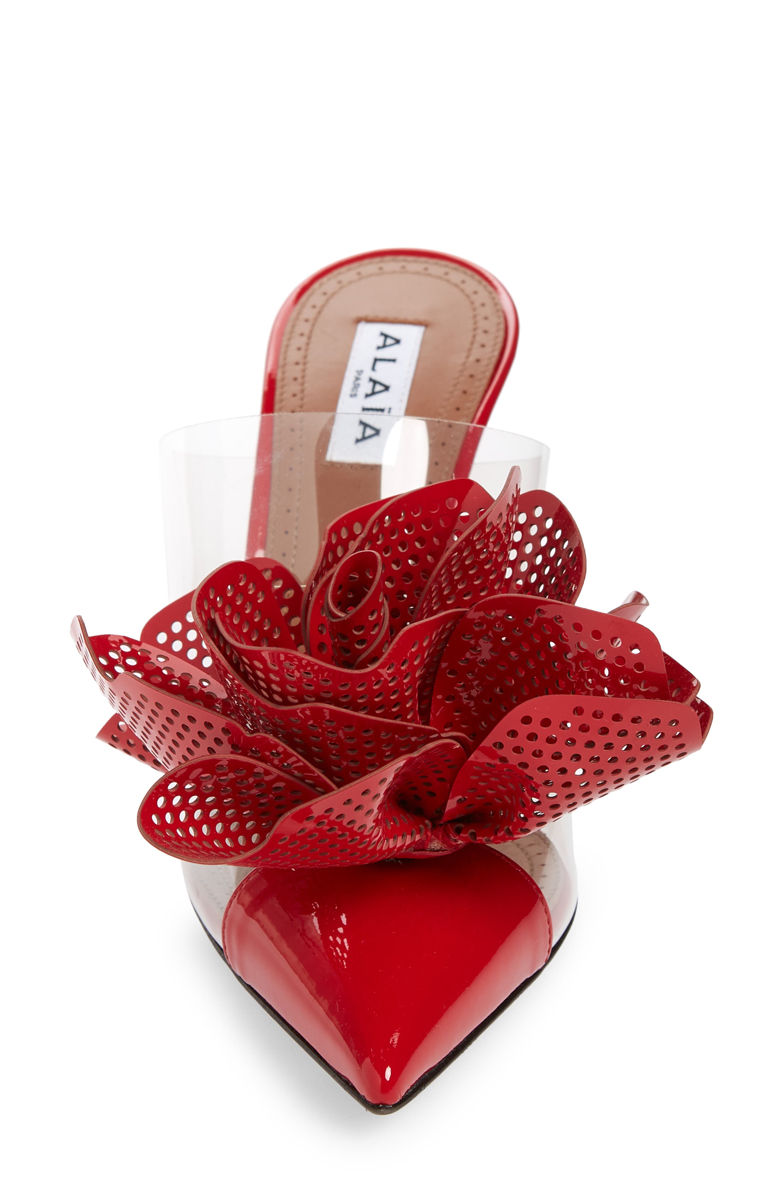 Alaïa 3D Fleur Pointed Toe Mule, Alternate, color, 