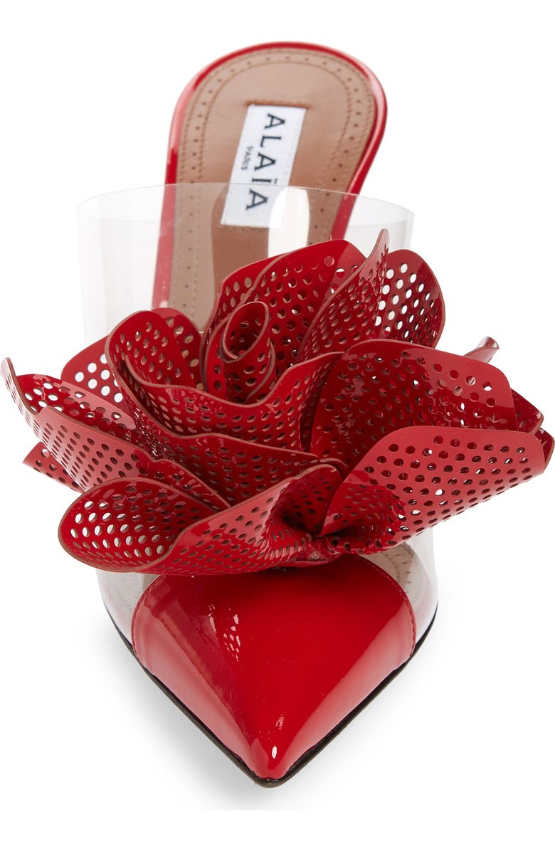 Alaïa 3D Fleur Pointed Toe Mule, Alternate, color,