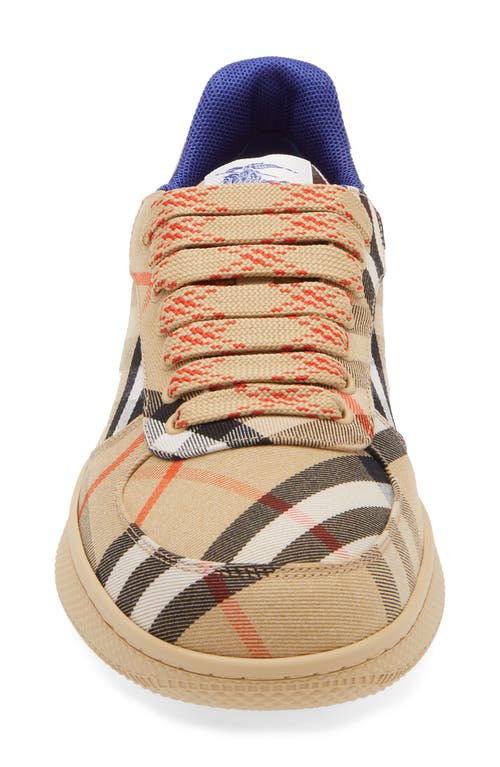 Shop Burberry Terrace Check Sneaker In Sand Ip Check