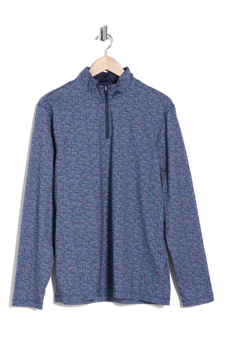 Anthony OoohCotton® Quarter Zip Pullover, Alternate, color, NAVY