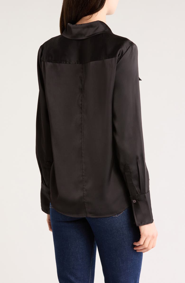 Derek Lam 10 Crosby Lorena Pocket Button-Up Shirt, Alternate, color, Black