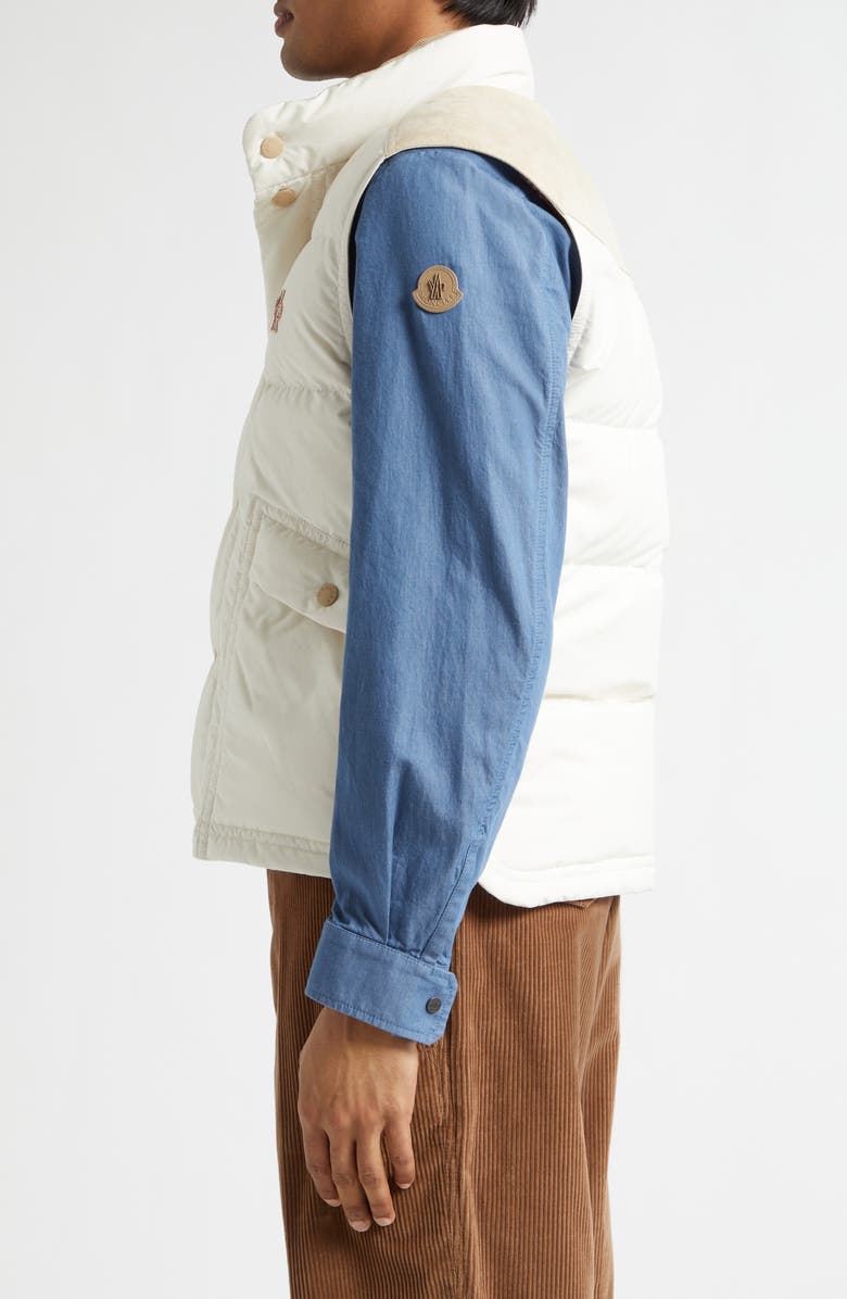 Moncler Grenoble Scais Mixed Media Down Puffer Vest, Alternate, color, Bright White