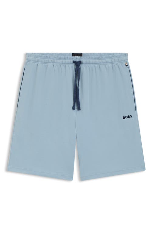 Hugo Boss Boss Mix Match Stretch Cotton Pajama Shorts In Blue