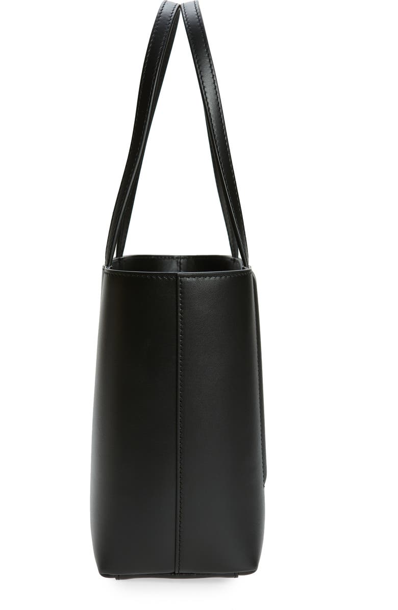 Dolce&Gabbana Small DG Logo Leather Tote, Alternate, color, Black