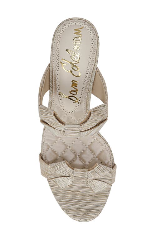 Sam Edelman Jasmine Double Strap Heel Mule Soft Gold Plisse Metallic In Soft Gold