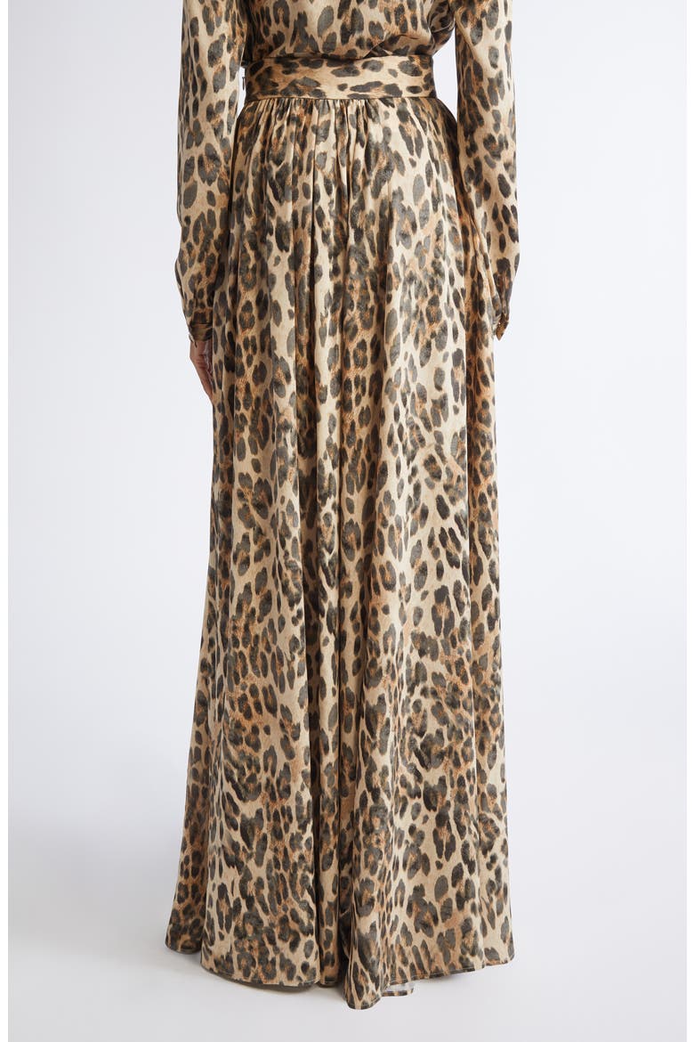 Leopard Print Silk Georgette Skirt, Alternate, color, BRONZE LATTE MULTI