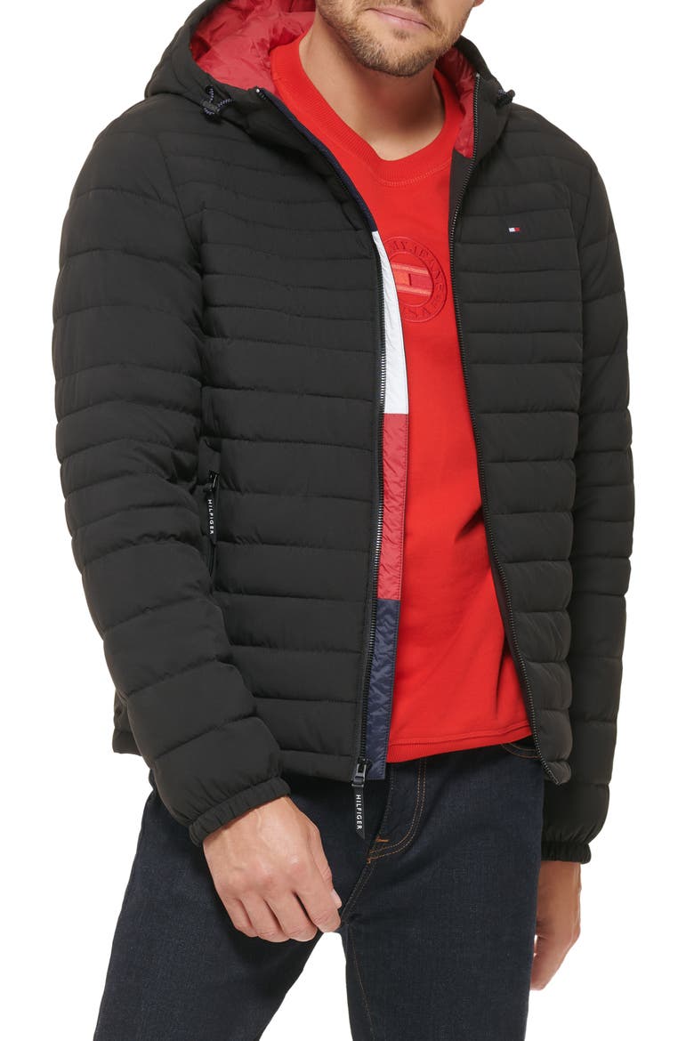 Quilted Zip Jacket, Main, color, BLACK