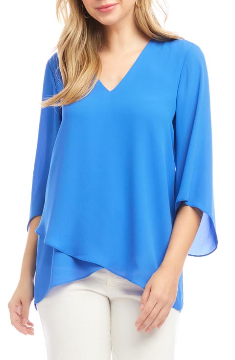 Crossover Hem Asymmetric Crepe Top