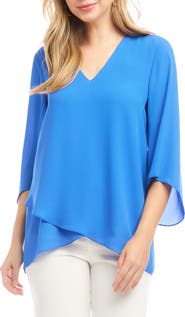 Karen Kane Asymmetric Crossover Hem Top