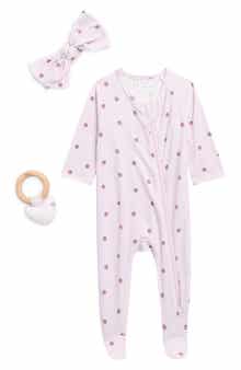 Toby Lady Bug Polka Dot Footie, Headband & Teether Set